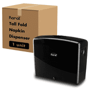 Karat Tall Fold Napkin Dispenser, Tabletop/Suction, Black - 1 unit