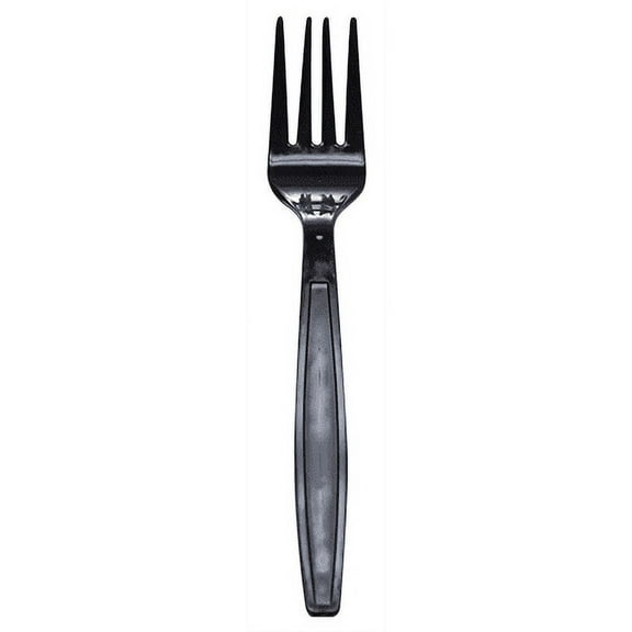 Karat U2030B PP Plastic Extra Heavy Weight Forks For salad, pasta,  hot meals, Black 1,000 / box