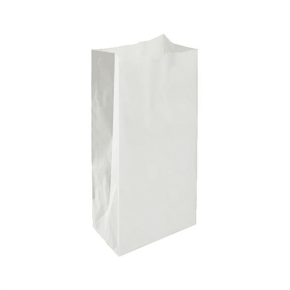 Karat White Paper Bags [6 lb - 2,000 ct] - Self-Standing Paper Lunch Bags, Reusable & Food Grade - Ideal for Small Business, Snacks, Popcorn, Party Favors & More