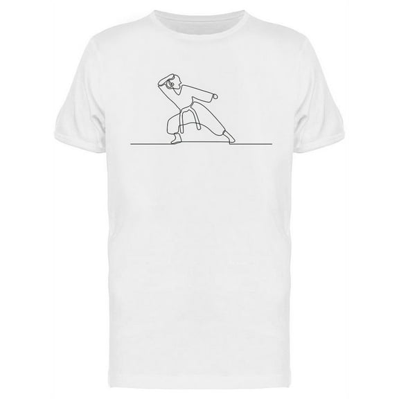 Karate Athlete One Line Drawing T-Shirt Men -Image by Shutterstock, Male x-Large