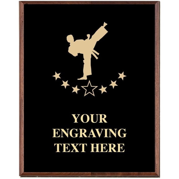 Karate Award Plaques, Custom Engraved Martial Arts Kick Trophy Plaque Award, Great Customizable Karate Instructor Awards
