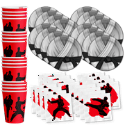 Karate Birthday Party Supplies Set Plates Napkins Cups Tableware Kit for 16