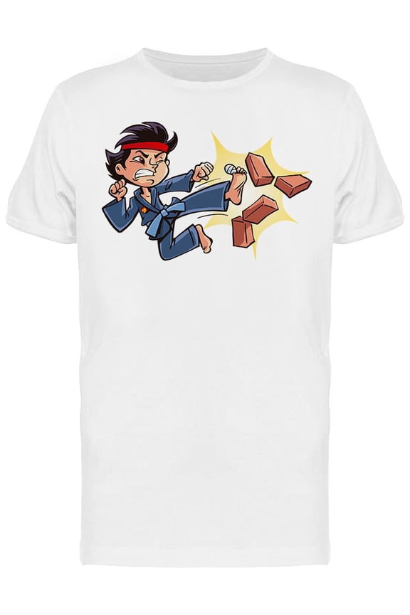 Karate Boy Cartoon T-Shirt Men -Image by Shutterstock, Male 3X-Large