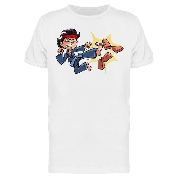 Karate Boy Cartoon T-Shirt Men -Image by Shutterstock, Male Medium