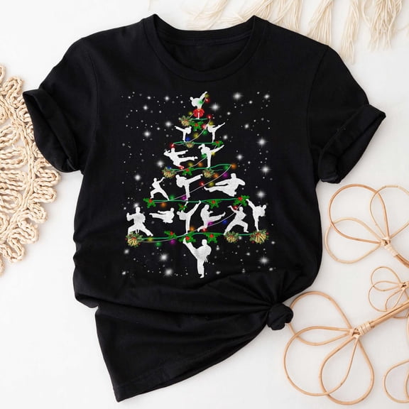 Karate Christmas Tree T-Shirt, Funny Karate Lover Gift, Karate Christmas Lights Shirts, Christmas Karate Tree T Shirt, Christmas Shirt for Women Men