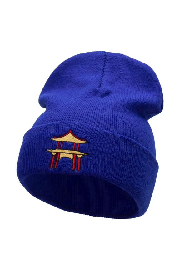 Karate Dojo Embroidered 12 Inch Long Knitted Beanie - Royal OSFM