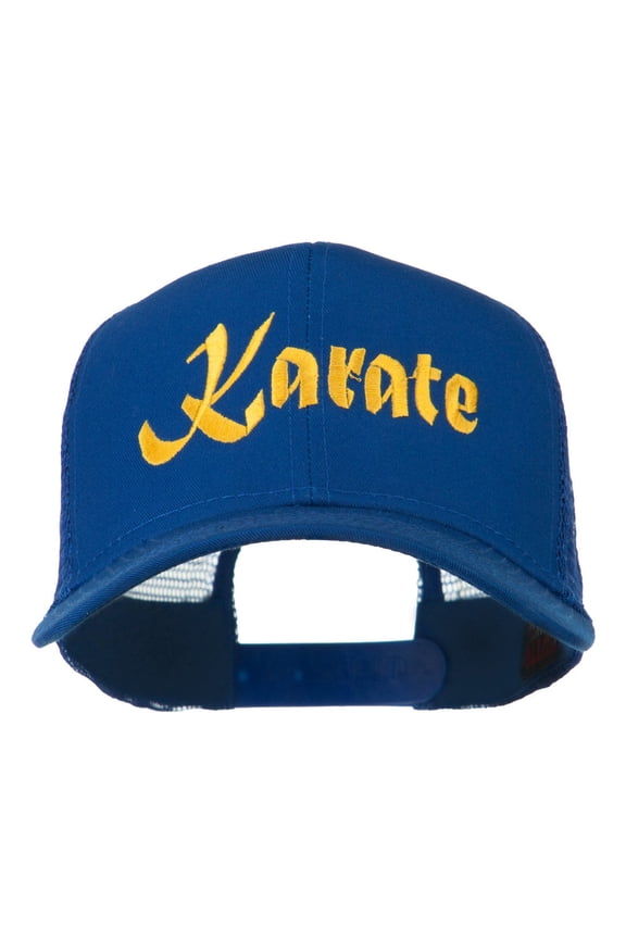 Karate Embroidered Mesh Trucker Cap - Royal OSFM