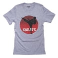 thumbnail image 1 of Karate Fighter Silhouette with Unique Red Circle Background Men's Grey T-Shirt, 1 of 2