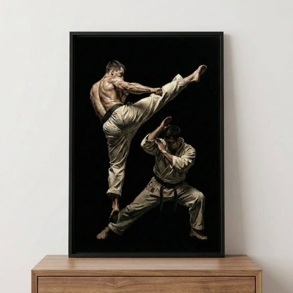 Karate Fighters Combat Sports Wall Decor Unframed Paper Print