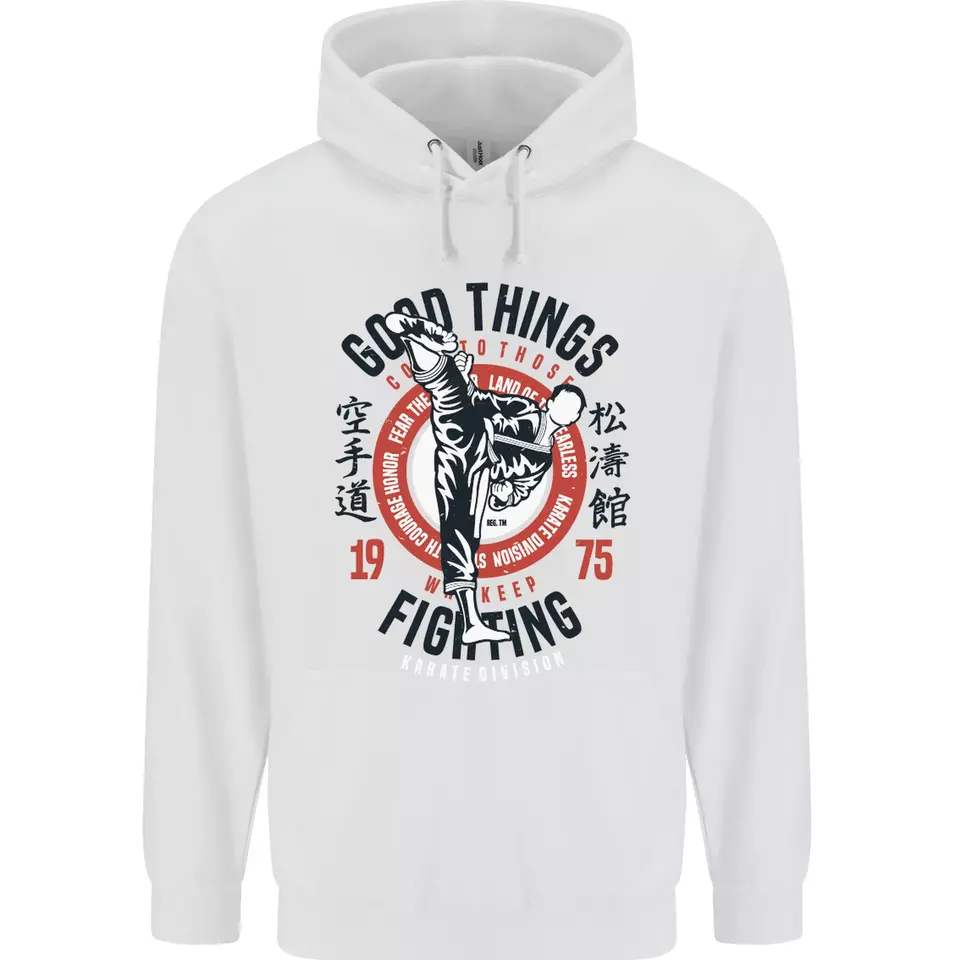Karate Good Things Mixed Martial Arts MMA Mens 80 Cotton Hoodie