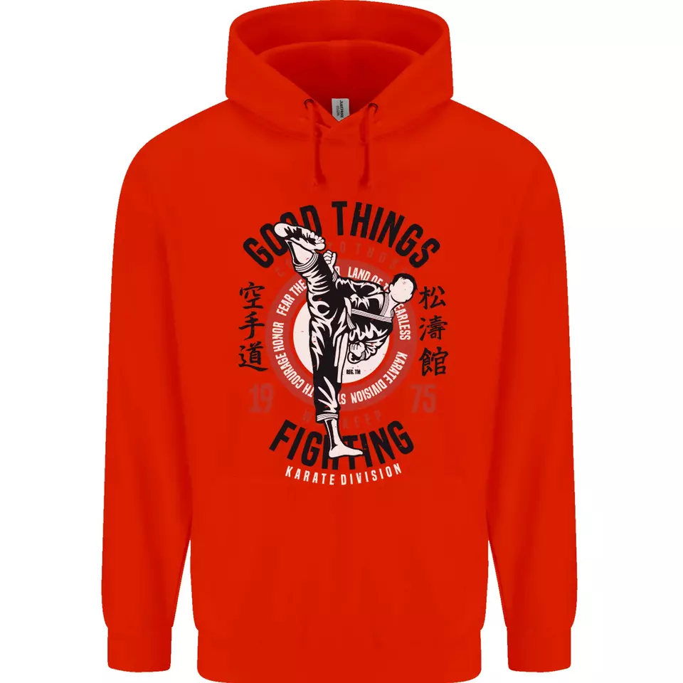 Karate Good Things Mixed Martial Arts MMA Mens 80 Cotton Hoodie