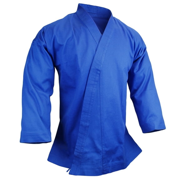 Karate Heavy W't 12 OZ 100% Cotton Uniform Top Only Preshrunk Martial Arts Blue Gi Top