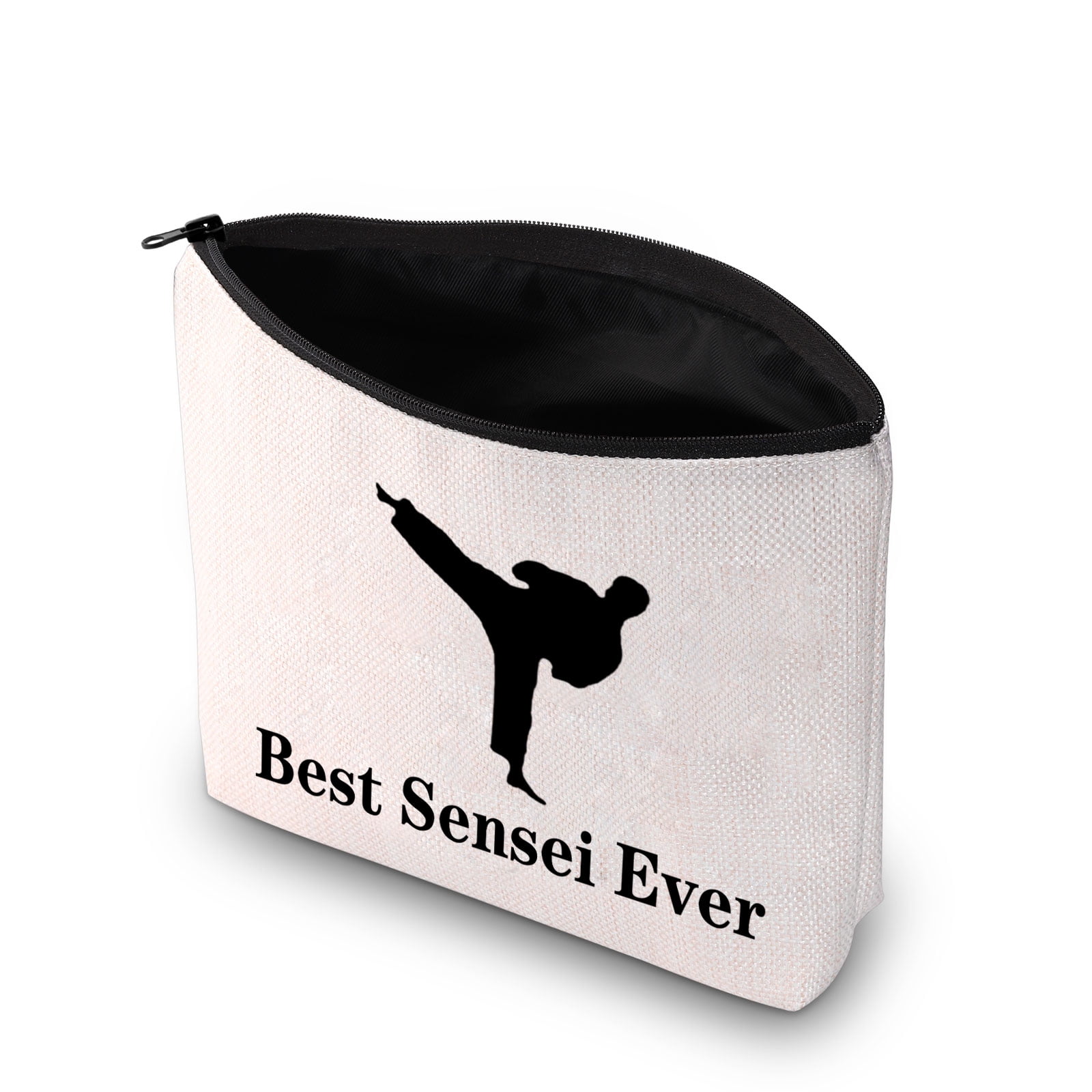 Karate Instructor Sensei Gift Best Sensei Ever Makeup Bag Martial Arts Teacher Cosmetic Pouch Travel Toiletry Case Karate Teacher Thank You Gift Martial Arts Gift