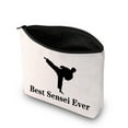 thumbnail image 1 of Karate Instructor Sensei Gift Best Sensei Ever Makeup Bag Martial Arts Teacher Cosmetic Pouch Travel Toiletry Case Karate Teacher Thank You Gift Martial Arts Gift, 1 of 7