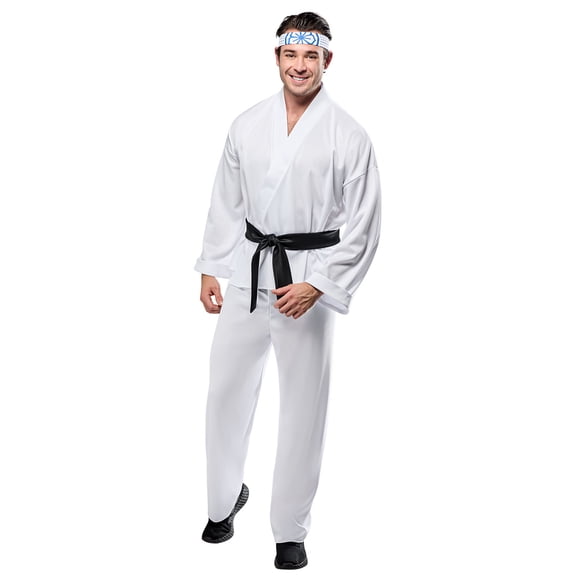 Karate Kid Classic Miyagi-Do Dojo Daniel Larusso Costume for Adults by Rubies, Men's Large