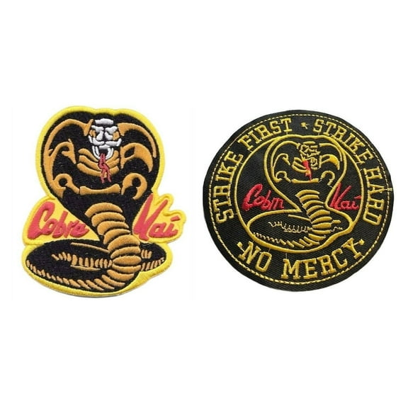 Karate Cobra Kai Strike First Strike Hard Embroidered Patch Set of 2 Patches