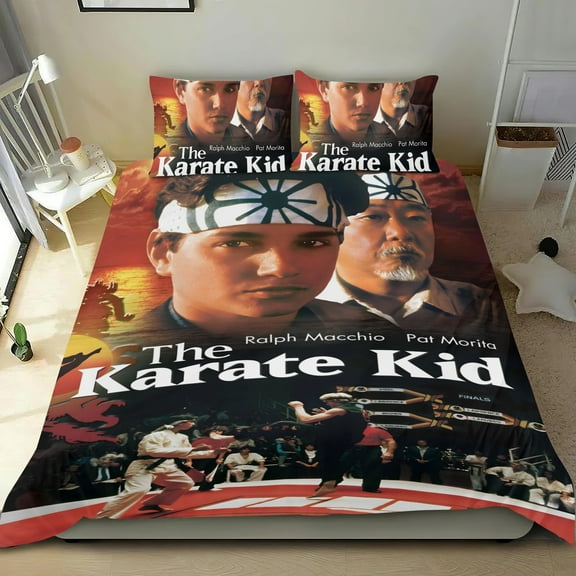 The Karate Kid-themed Bed Sheet Set Three Piece Set Comfortable And Skin Friendly Unique Design Home Decor Gifts For Family Friends fans54''x79''135cm*200cm