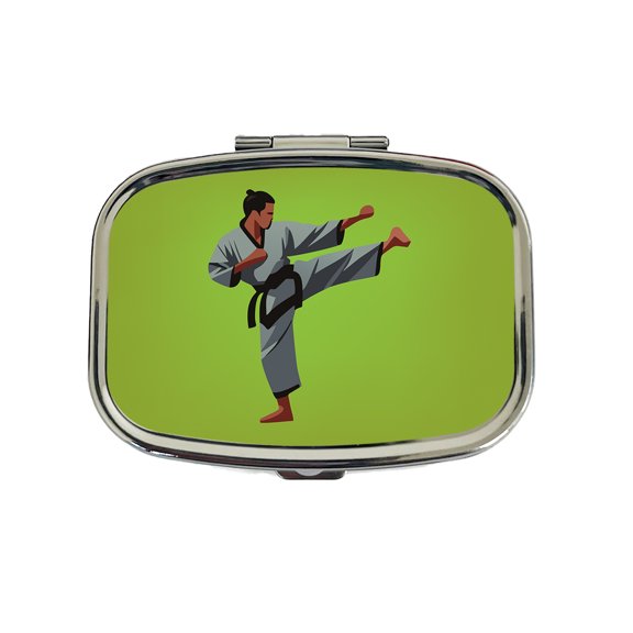 Karate Man Kick Small Travel Handbag Pill Box Case