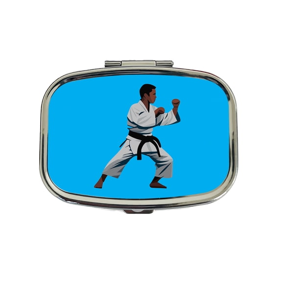 Karate Man Small Travel Handbag Pill Box Case
