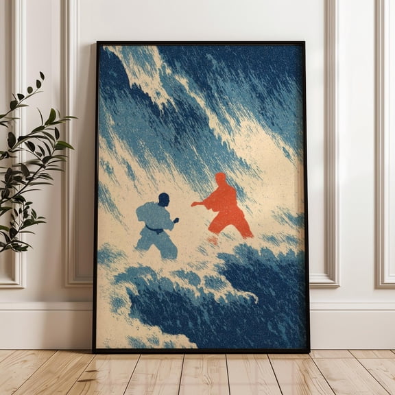 Karate Martial Artists Textured Poster
