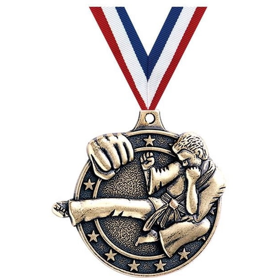 Karate Medals, 2" Gold Diecast Karate Medal Award 20 Pack