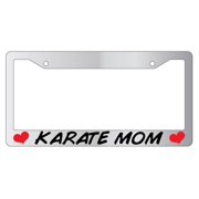 Karate Mom Chrome Plastic License Plate Frame AMA