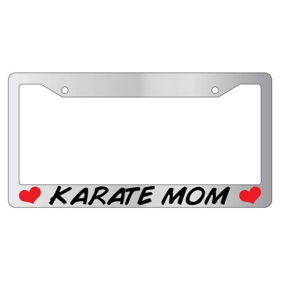 Karate Mom Chrome Plastic License Plate Frame AMA