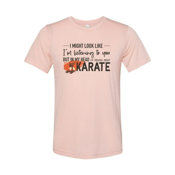 Karate Shirt, Thinking About Karate, Martial Arts Shirt, Karate Gift, Black Belt Shirt, Funny Shirts, Gift For Him, Martial Arts Gift, Peach, SMALL