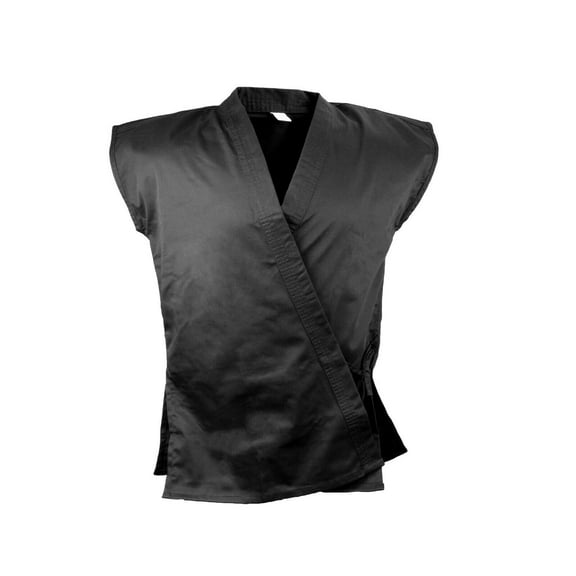 Karate Sleeveless Uniform Gi Top, Martial Arts Kimono Open Karate Taekwondo Black Jacket (000)