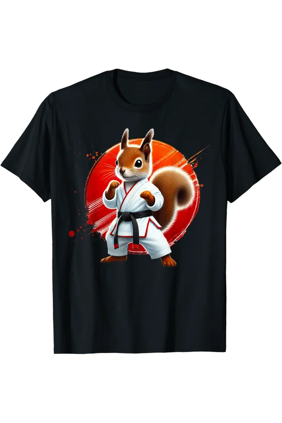 Karate Squirrel Martial Arts Fighter Judo Taekwondo JiuJitsu T-Shirt, Unisex T-Shirt