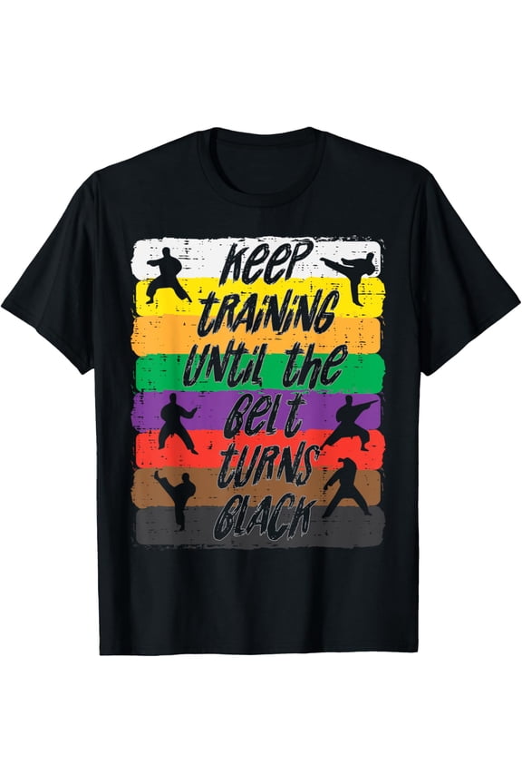 Karate Training Belt Turns Black Martial Arts Men Women Kids T-Shirt