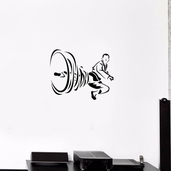 Karate Wall Decal Sport Fight Martial Arts Kicking Japan Style Door Window Vinyl Stickers Bedroom Club Gym Interior Decor 42x33cm