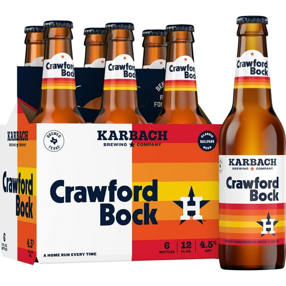 Karbach Brewing Co. Crawford Bock Beer, 6 pack 12 oz. Glass Bottles, 4.5% ABV, Craft Beer