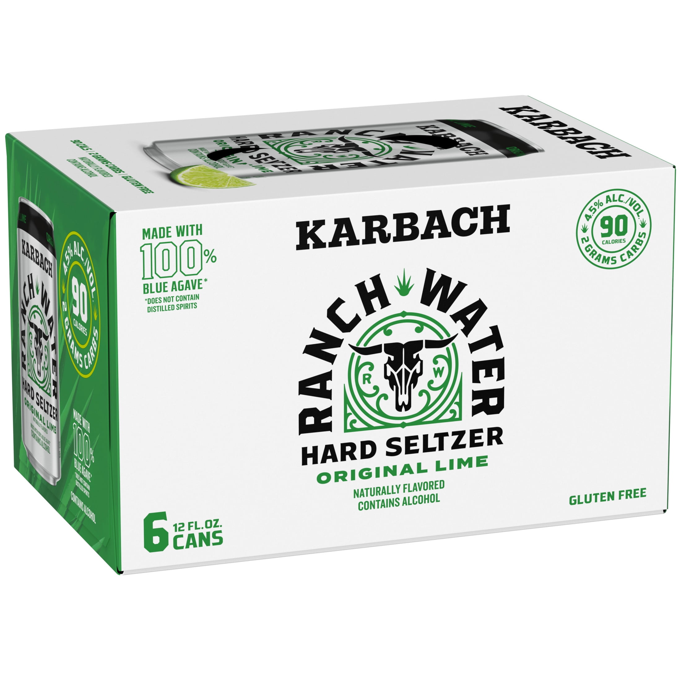 Karbach Brewing Ranch Water Original Craft Hard Seltzer, 6 Pack, 12 fl. oz. Aluminum Cans, 4.5% ABV