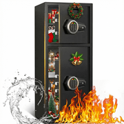 Opentiny 6.5 Cuft Large Biometric Fingerprint Home Safe Fireproof Waterproof, Anti-Theft Money Safe Box with Deposit Slot & Dual Alarm System, Digital Security Document Safe for Home Office Hotel