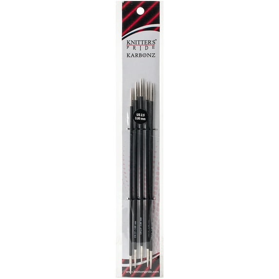 Karbonz Double Pointed Needles 8"-Size 2.5/3mm