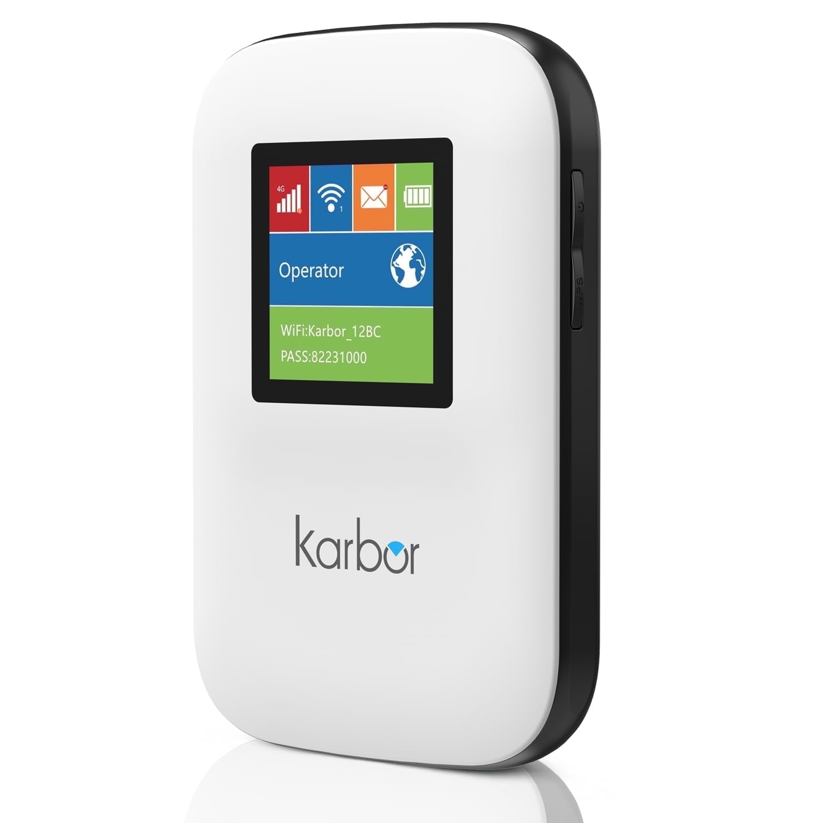 Karbor 4G LTE WiFi Portable Mobile Hotspot with Free 1GB Local Data, Home Router, Coverage over 200 Countries, with 10 Connected Devices