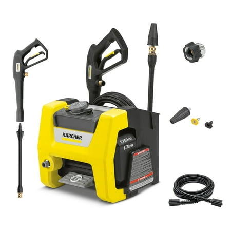 Karcher K1700 Cube 2125 PSI Electric Pressure Washer with Hose and 3 Nozzles, 1.2 GPM, Power Washer