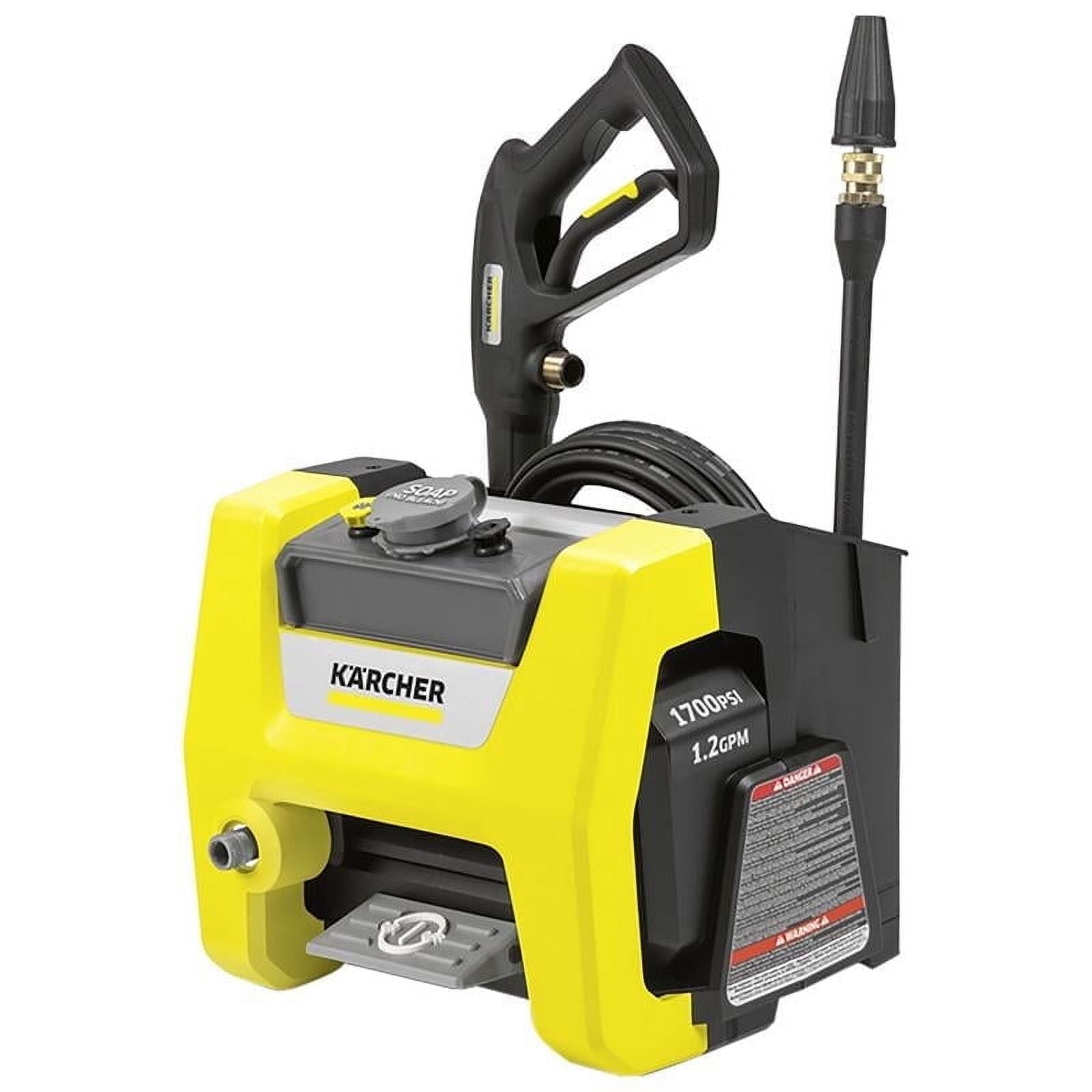 Karcher Compact Yellow and Black Electric Pressure Washer with PVC Hose