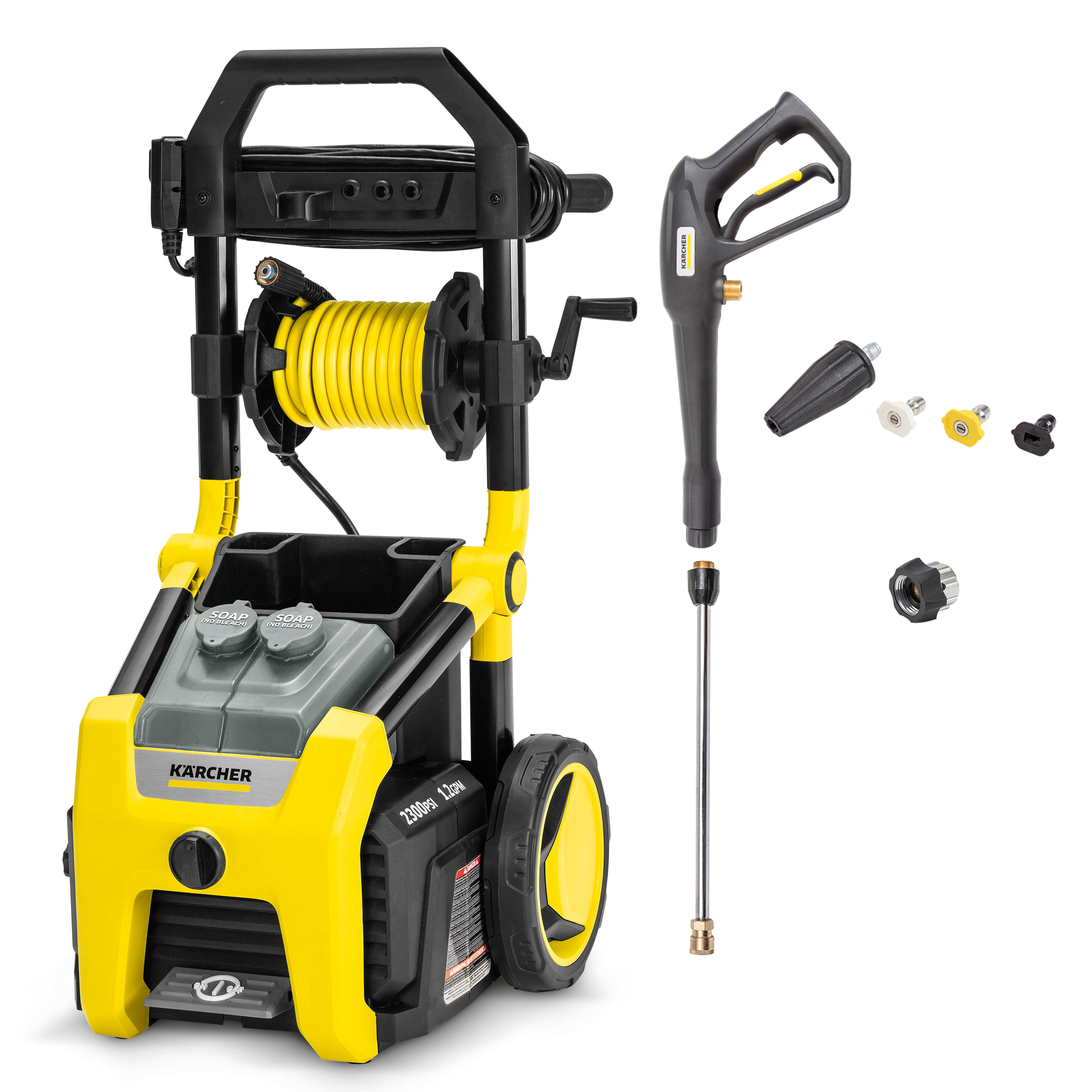 Karcher K2300PS 2875 Max PSI Electric Pressure Washer with 4 Nozzles and Hose  Reel 1.2 GPM 