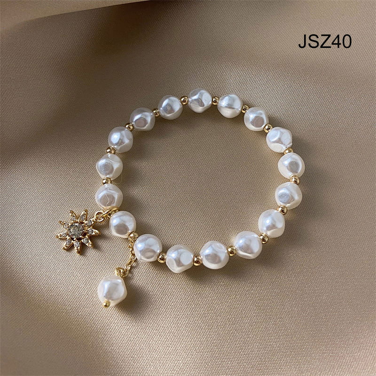 Handmade Double Strand Pearl Bracelet|Silver, Rose Gold, Gold