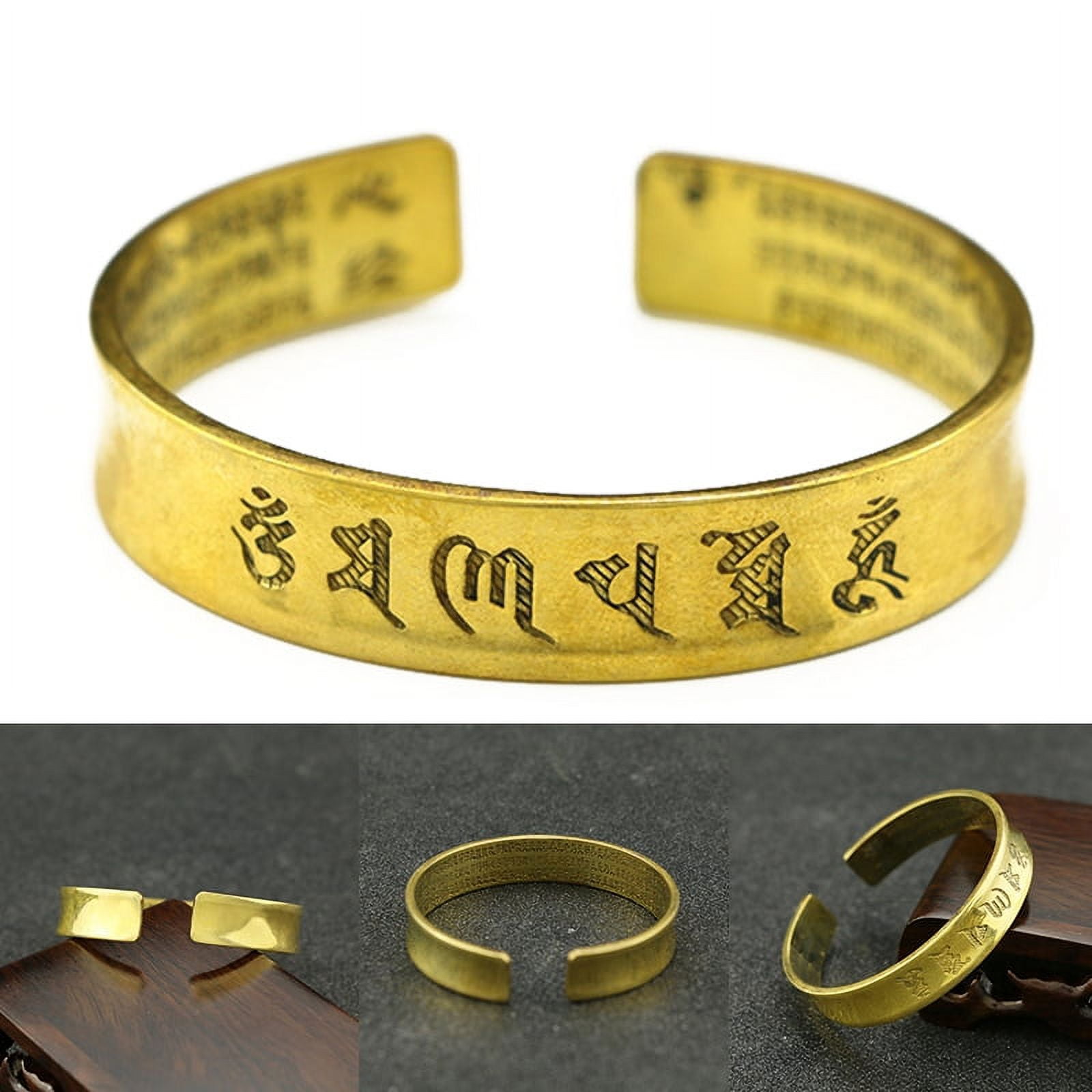 Tibet Bracelet. Tri-metal with 3 stones. - Tibet Spirit Store