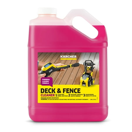 Karcher Pressure Washer Detergent, Deck & Fence Cleaner, Dirt, Grime, Algae - 1 Gallon