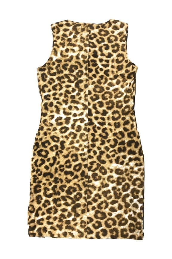 Womens Leopard Cheetah Print Studded Pencil Dress