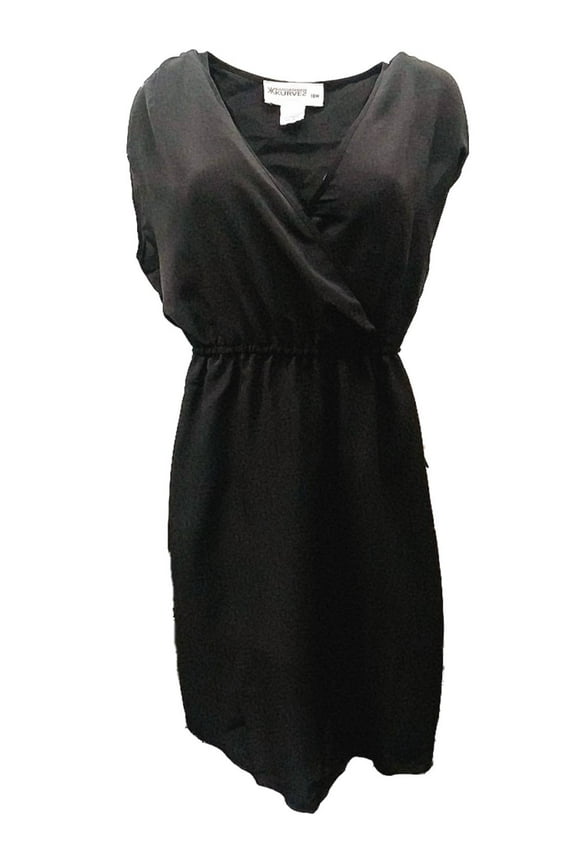 Womens Solid Black Cross Body Sun Dress Summer Sundress 18