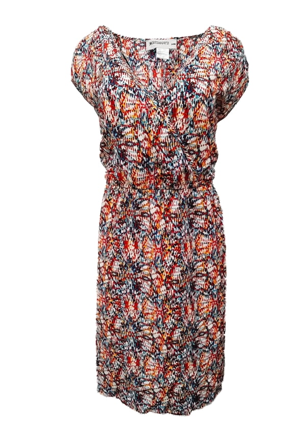 Womens Yellow Blue Red Abstract  Print Sun Dress Sundress