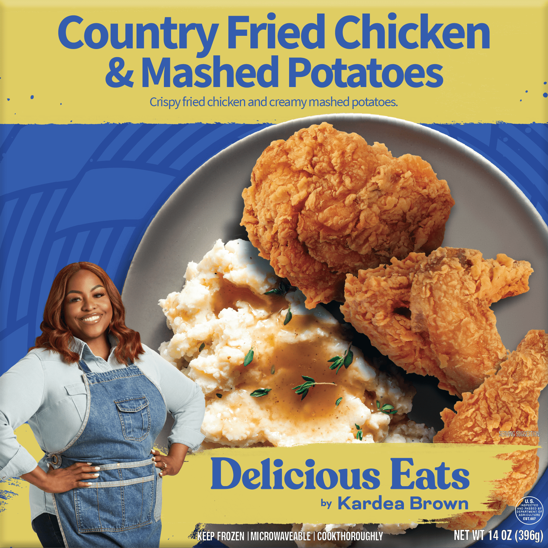 Kardea Brown Country Fried Chicken and Mashed Potatoes, Frozen Meals, 9