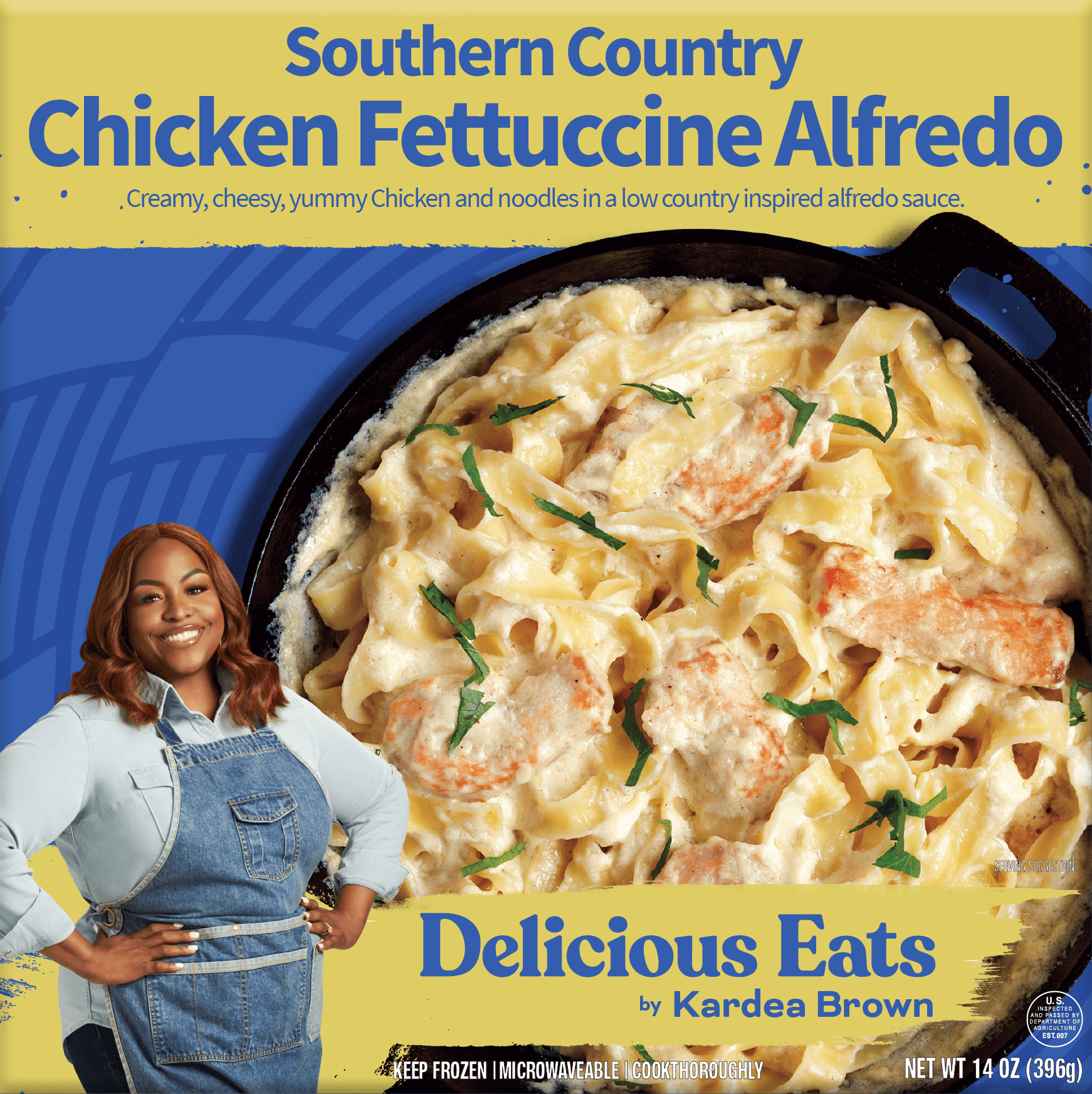 Kardea Brown Low Country Chicken Fettucinni Alfredo, Frozen Meals, 9