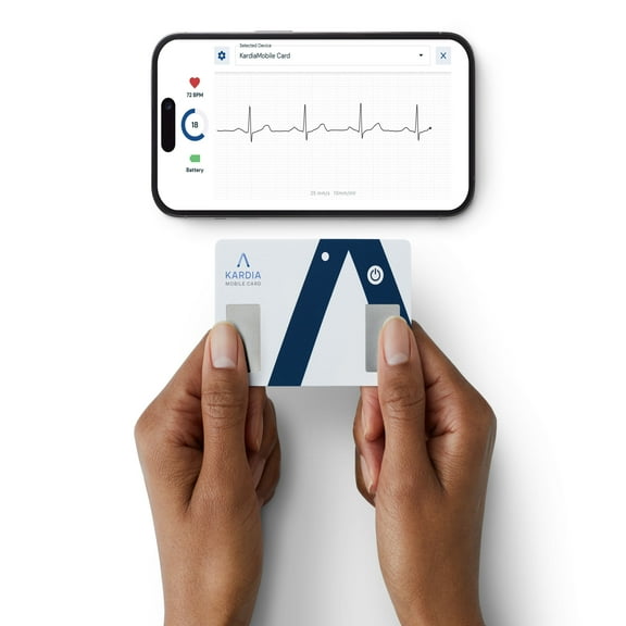 KardiaMobile Card EKG Heart Monitor | 1-Lead medical grade EKG | Credit card size | See EKG on phone in 30 seconds, no subscription | FSA/HSA Eligible