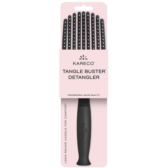 KareCo Salon Professional Tangle Buster Hair Brush with Flexible Paddle in Black
